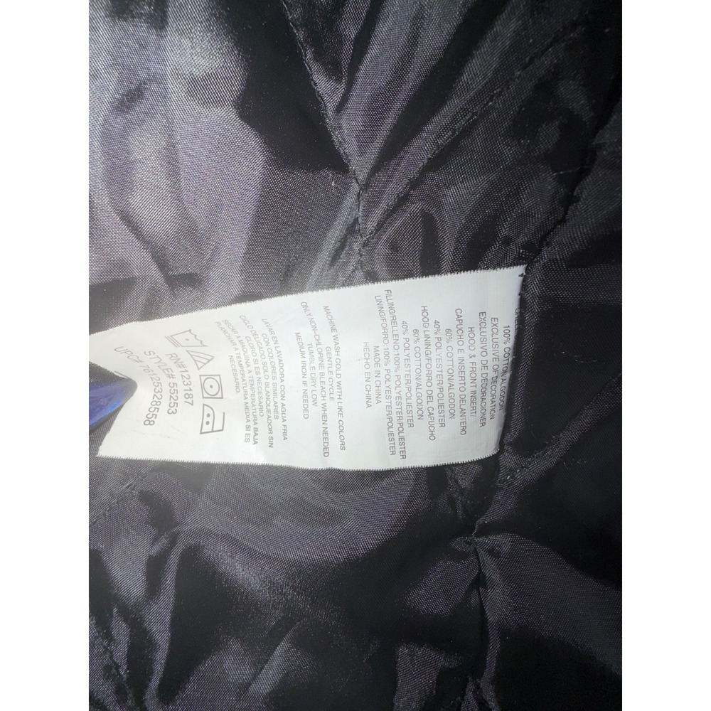 Wrangler Workwear Navy Blue Quilted Lined Hooded Utility Jacket L G - Picture 7 of 10